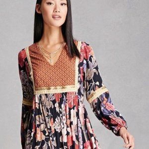 ANTHROPOLOGIE RD + Koko Festival Peasant Style Floral Top / Size M